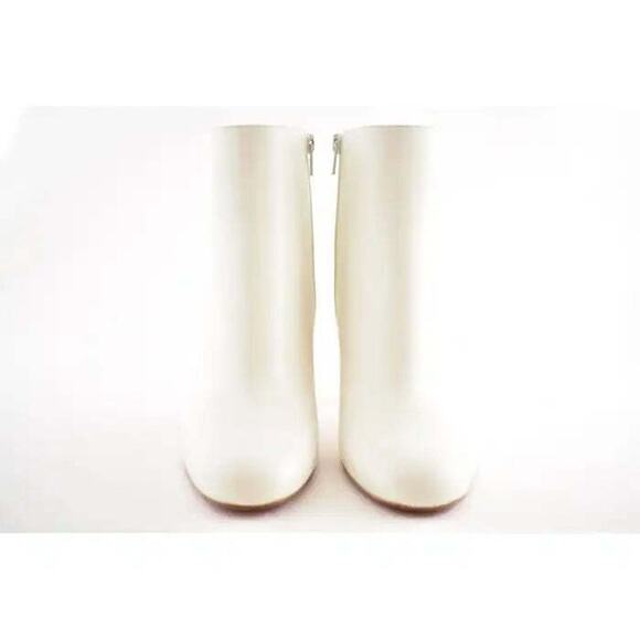 Christian Louboutin Suzi Folk 85 White Snow Leather Spike Ankle Heel Bootie 35 - Picture 5 of 10